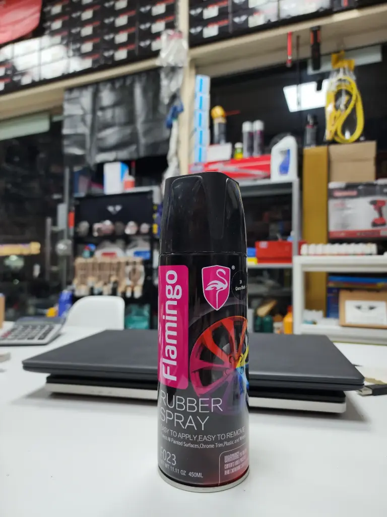 rubber spray flamingo 39 gloss black f023