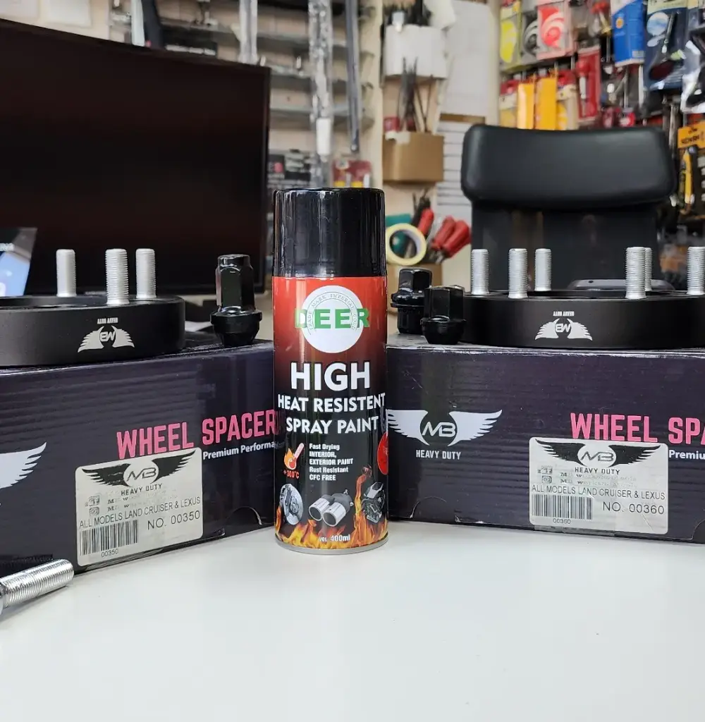 SPARY PAINT black HIGH HEAT RESISTENT +300c DEER 400ML 1 PC