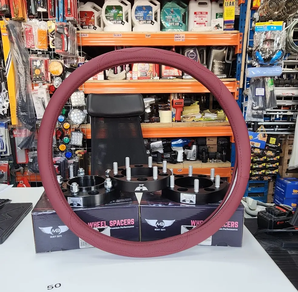 STEERING WHEEL COVER Ø50cm Soft material Burgundy for large buses and 24-ton trucks 1 PC