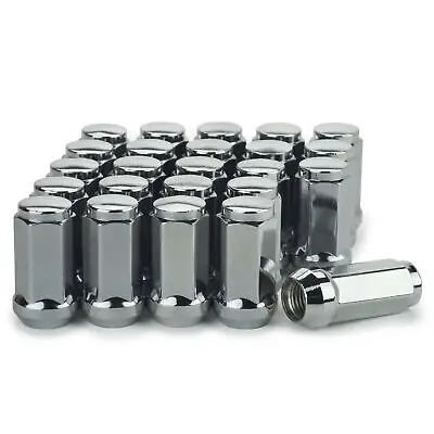 wheel nut for silverado avalanche suburban tahoe sierra yukon escalade buick 14x20mm lug nuts - 3/4" 19mm hex 45mm length-chrome factory style old model  24pcs