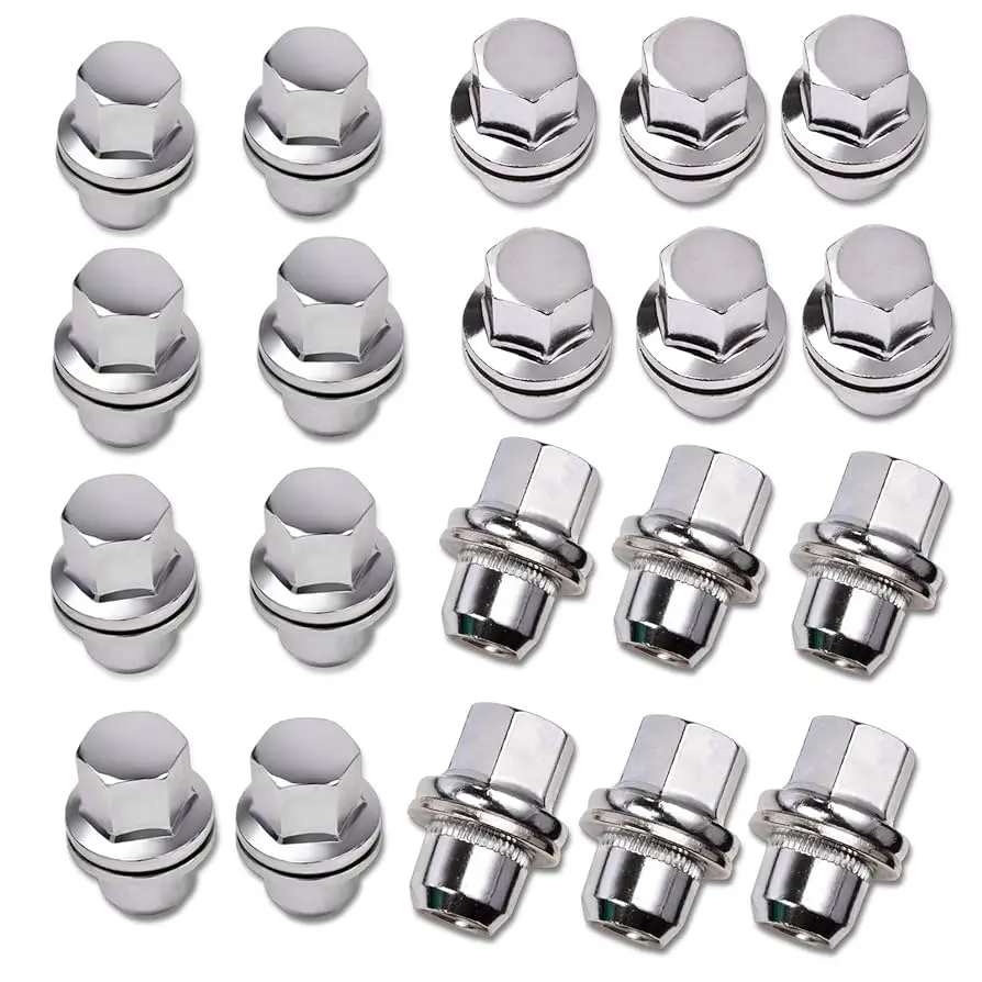car wheel nut 20pcs silver stainless steel wheel nuts compatible with land rover discovery range rover sport replace lr068126 rrd500290 rrd500590