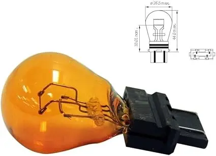 2x 3157 12V P27/7W W2.5x16q 32/3CP S25q Dual Filament Orange Bulb for American and Asian Cars