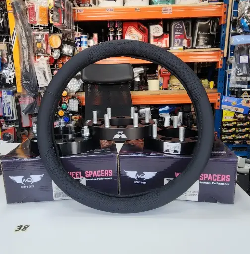 STEERING WHEEL COVER Ø37+-39cm Soft material Dark black For saloon cars and all regular cars 1 pc