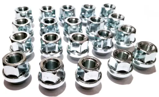 wheel nuts, tapered, M12x20 thread, 60 ° taper 20pcs 19hex