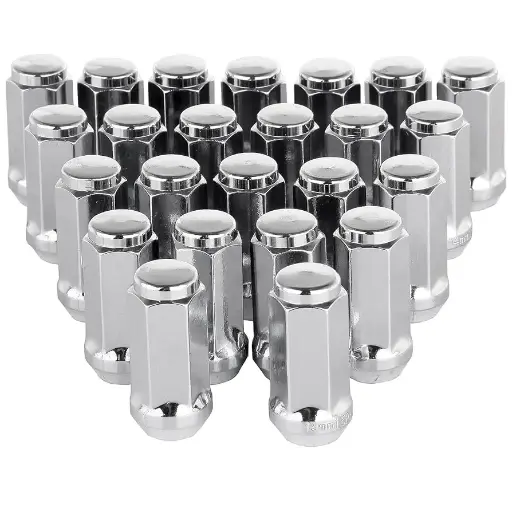 24PCS M12x1.25 Lug Nuts - 3/4" 19mm Hex 45mm Length - Chrome Factory Style Wheel Nut for Silverado Avalanche Suburban Tahoe Sierra Yukon Escalade Buick...