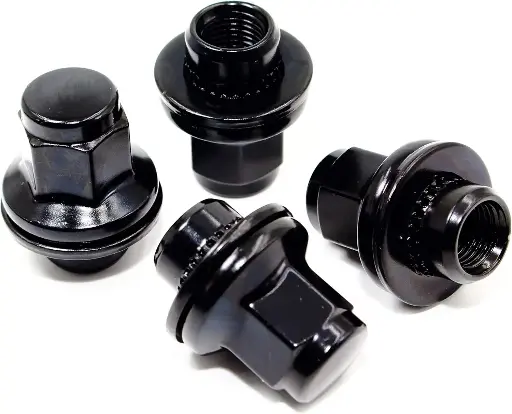 24PCS BLACK 14X1.5 NISSA FACTORY OEM MAG SEAT LUG NUTS FIT NV CARGO/TITAN XD
