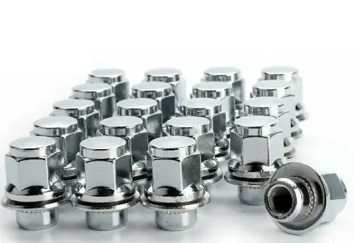 fits lexus is wheel nuts oe style 14x1.5mm chrome hex 21mm flat seat 20pcs